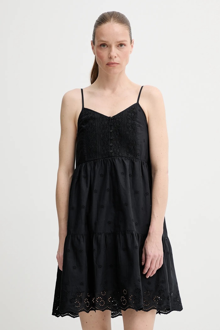 Pamučna haljina Levi's CORA SL MINI DRESS casual crna 001RJ