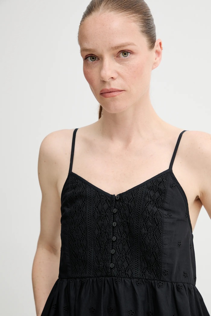 Pamučna haljina Levi's CORA SL MINI DRESS crna 001RJ