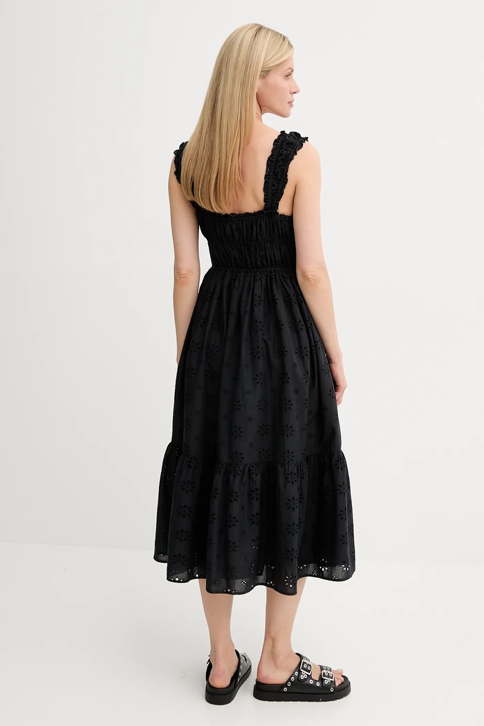 Odzież Levi's sukienka bawełniana AMAYA TIERED MAXI DRESS 001TB czarny