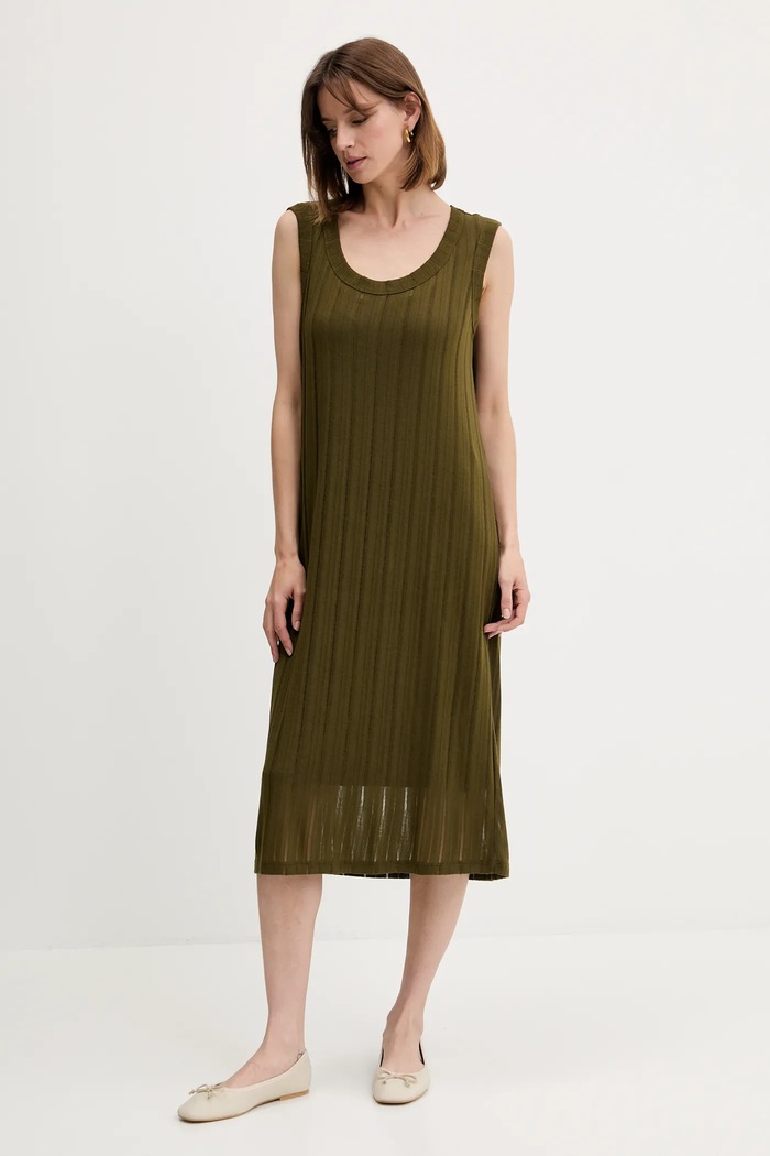 Sisley Rochie 41WELV07D verde SS25
