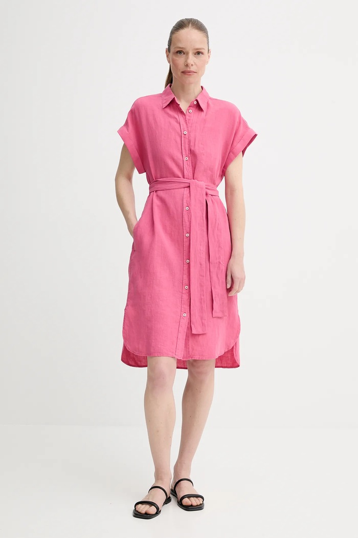 Marc O'Polo rochie din in 504011221223 roz SS25