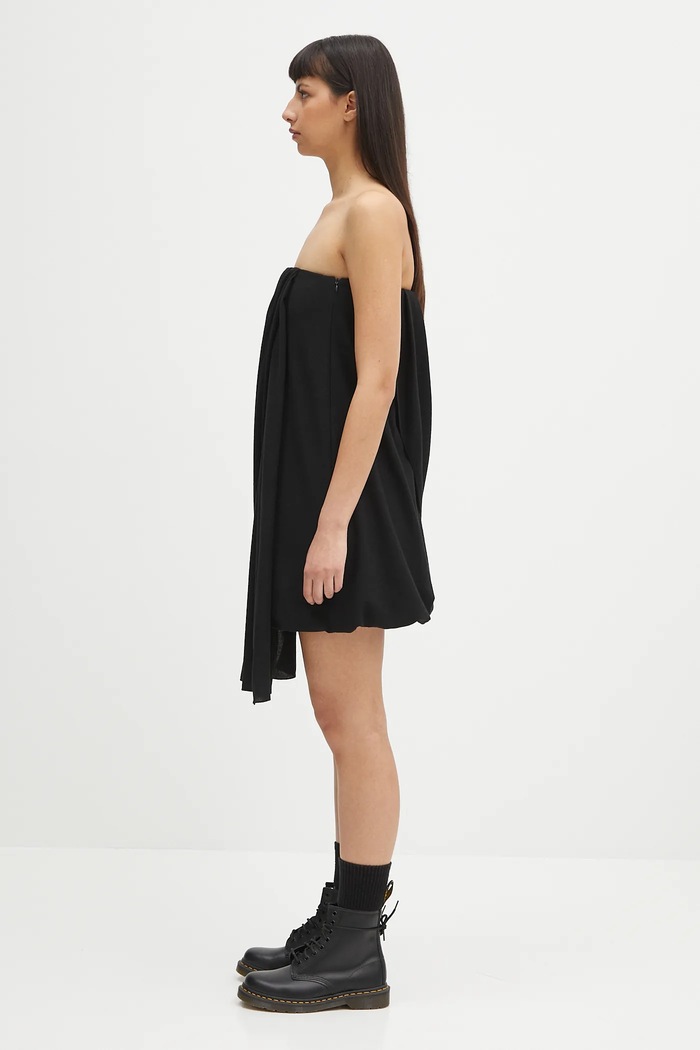 Vlnené šaty JW Anderson Draped Bustier DR0464.PG1797.999 čierna SS25
