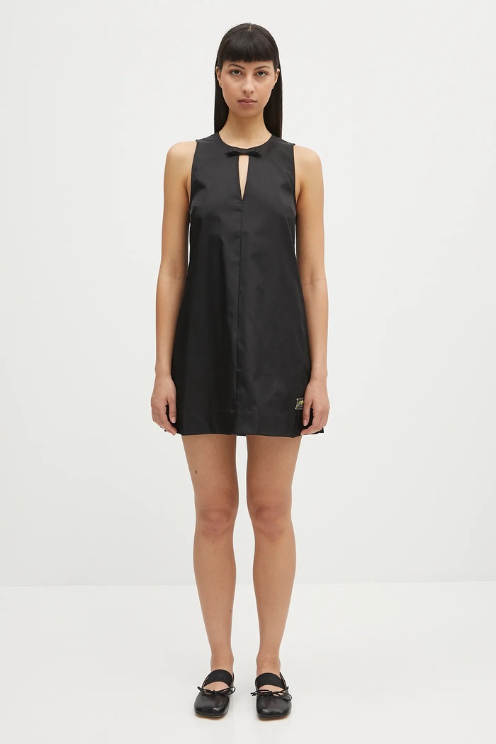 GANNI rochie Duchesse Nylon Mini W0472 negru