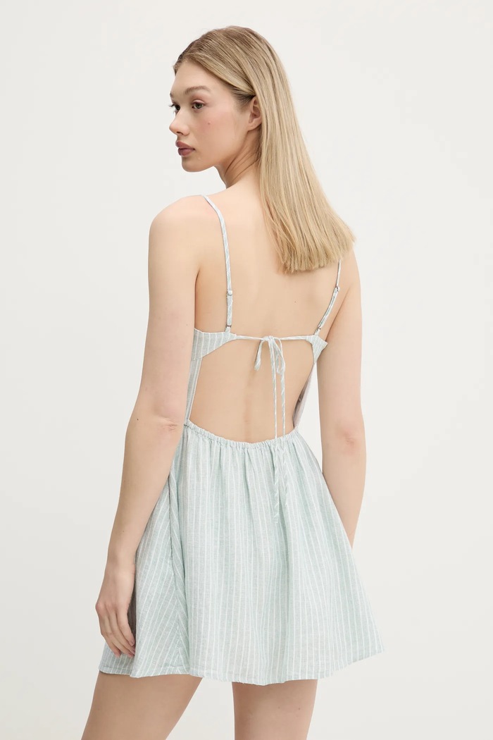 Ρούχα Λινό φόρεμα Hollister Co. KI359.5120.304 πράσινο