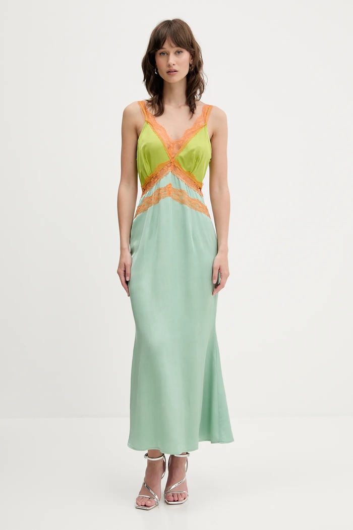 Never Fully Dressed rochie maxi verde NFDDR2099