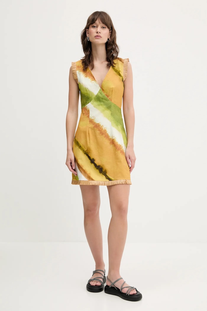 Never Fully Dressed rochie din in NFDDR1962 galben SS25