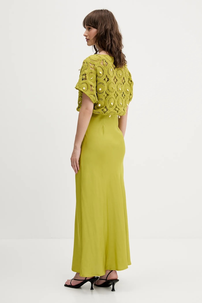 Îmbrăcăminte Never Fully Dressed rochie din amestec de lână NFDDR2124 verde