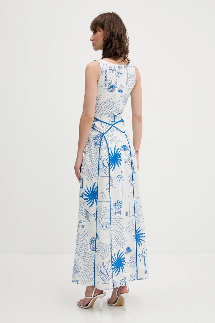 Never Fully Dressed rochie din amestec de in NFDDR2034 albastru SS25