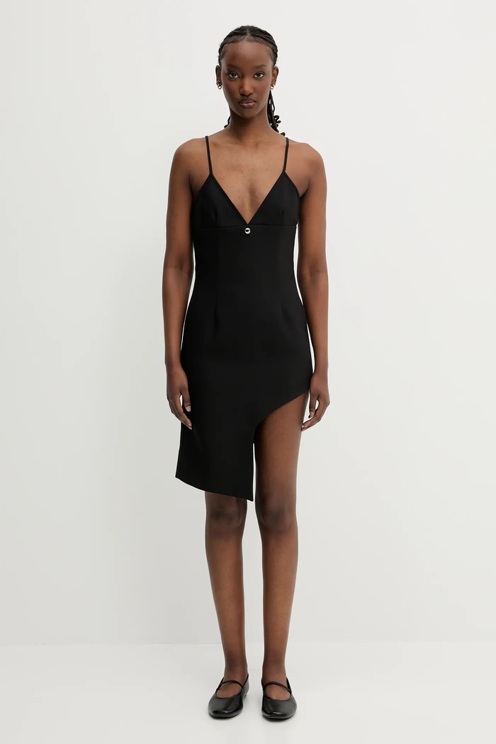 Coperni dress Tailored Asymmetric plain black COPR187F3004
