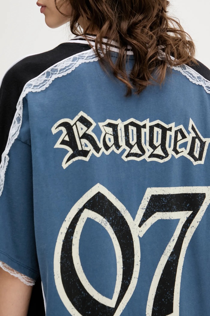 The Ragged Priest rochie din bumbac RPSS251042JS albastru