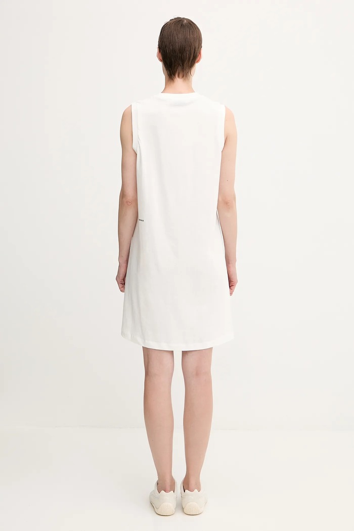 Ρούχα Βαμβακερό φόρεμα Pangaia Midweight Short Dress 10002555 λευκό