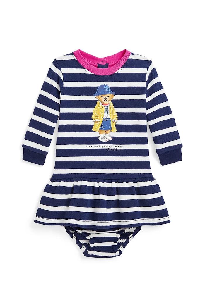 Φόρεμα μωρού Polo Ralph Lauren εμπριμέ σκούρο μπλε 310958259001
