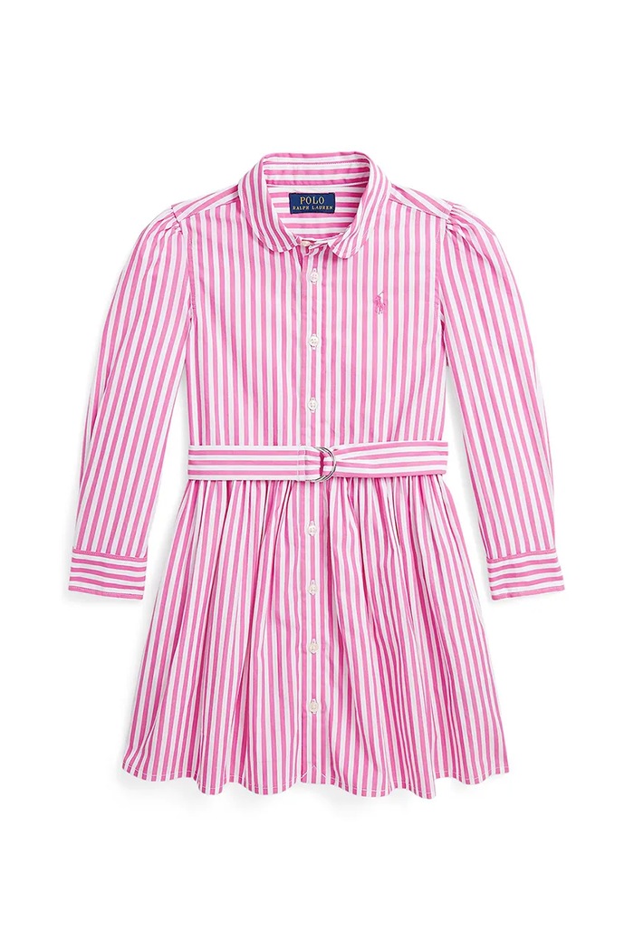 Dětské bavlněné šaty Polo Ralph Lauren mini růžová 312934134001
