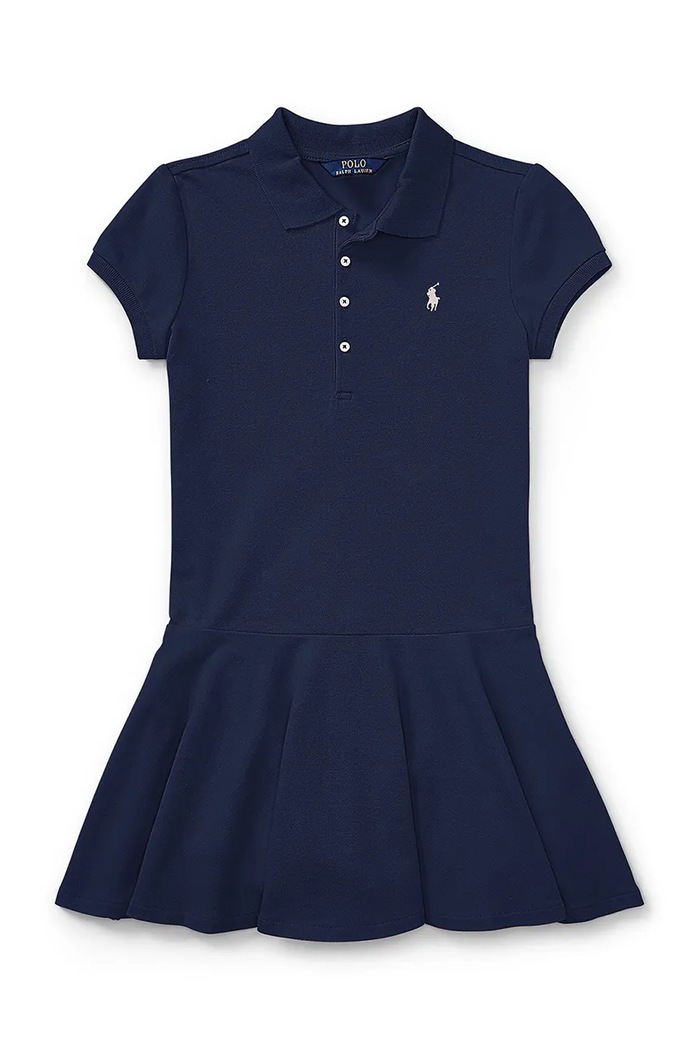 Dievčenské šaty Polo Ralph Lauren s elastanom tmavomodrá 313624740001