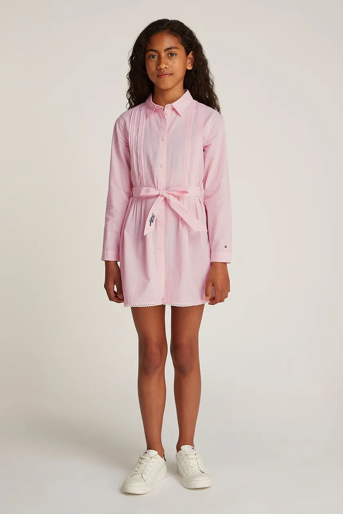 Dětské bavlněné šaty Tommy Hilfiger mini růžová KG0KG08335.PPYA