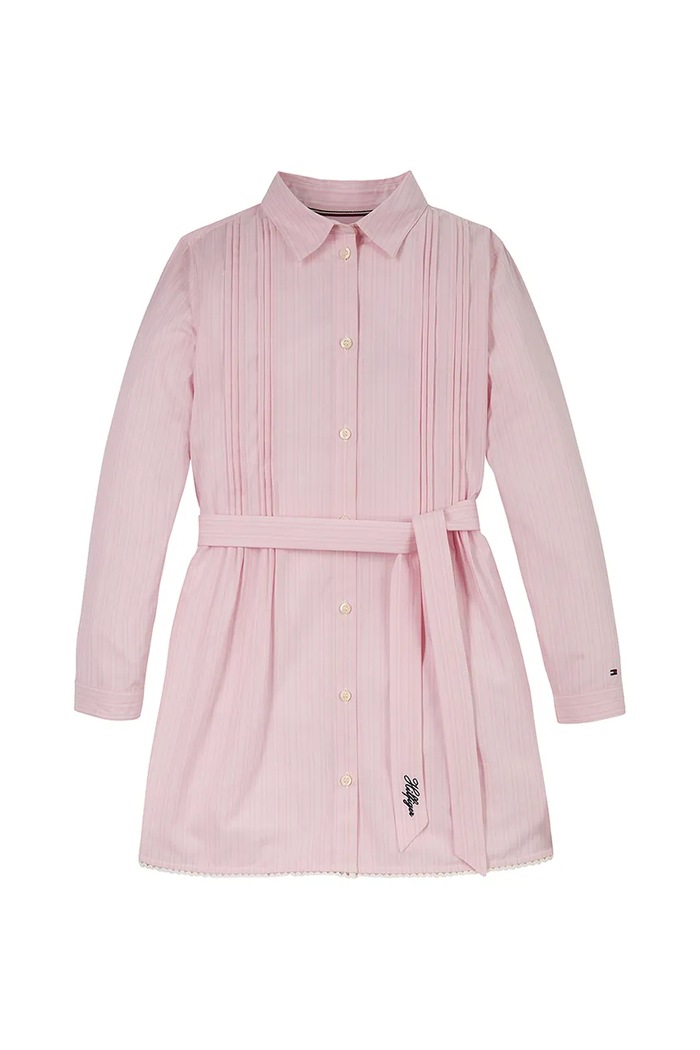 Dětské bavlněné šaty Tommy Hilfiger KG0KG08335.PPYA růžová SS25
