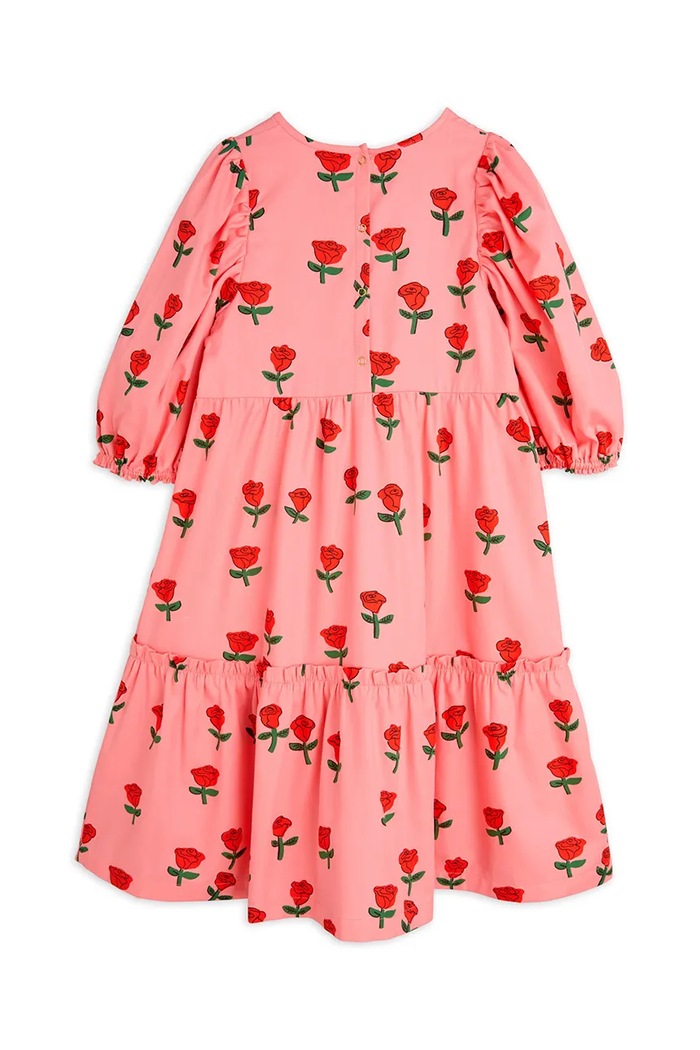 Dětské bavlněné šaty Mini Rodini Roses 2515010528 růžová SS25