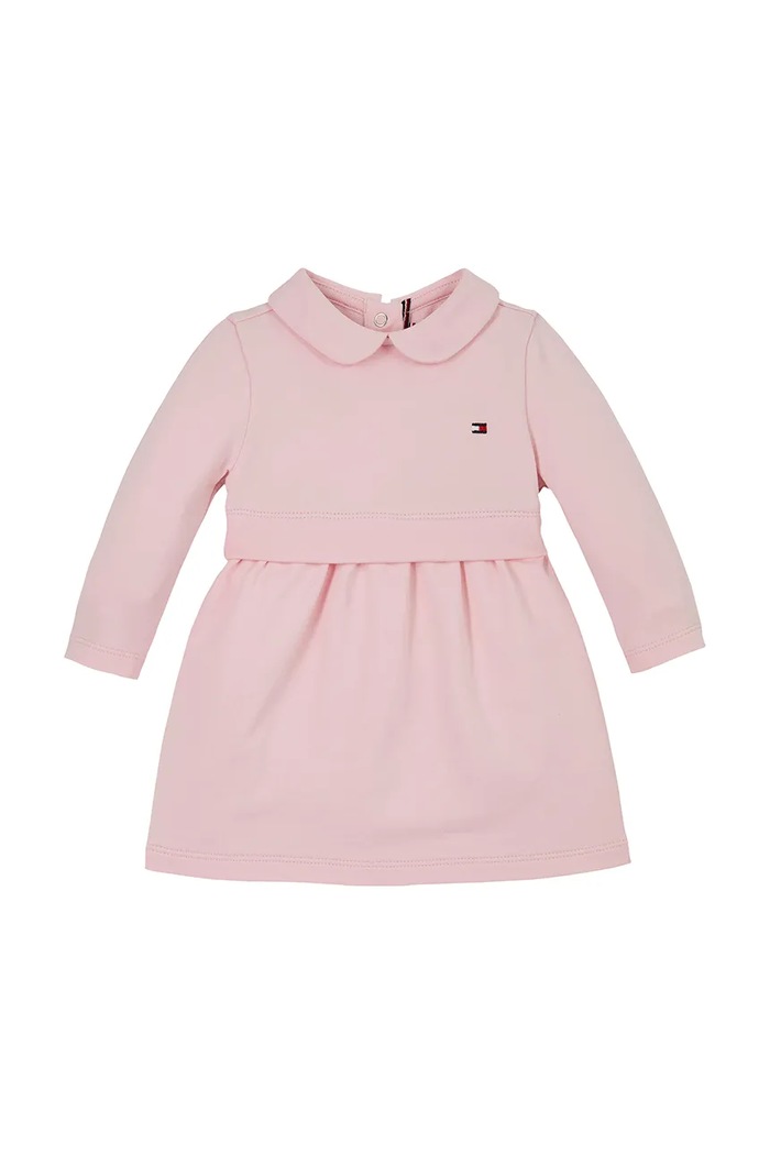 Бебешка памучна рокля Tommy Hilfiger памук розов KN0KN01972.PPYA
