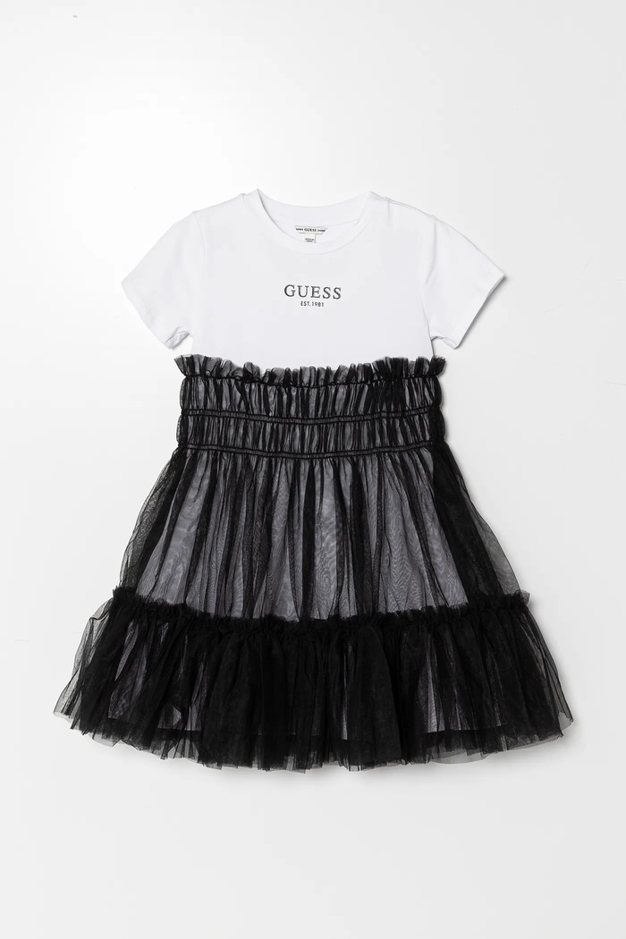 Dívčí šaty Guess midi černá J5RK18.K6YW0.PPYA