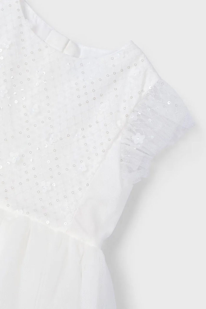 Mayoral sukienka dziecięca biały 3914.6B.Mini.PPYA