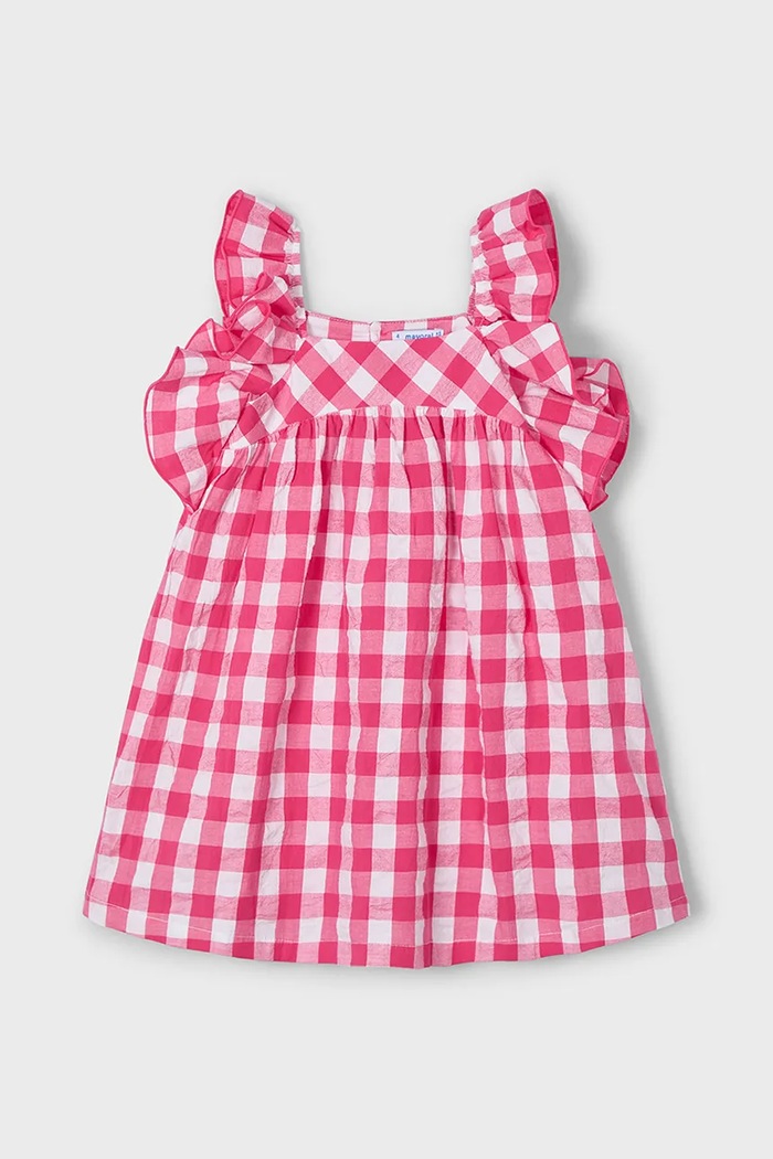 Dětské bavlněné šaty Mayoral 3935.6L.Mini.PPYA růžová SS25