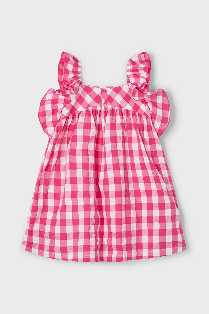 DÍVKA Dětské bavlněné šaty Mayoral 3935.6L.Mini.PPYA růžová