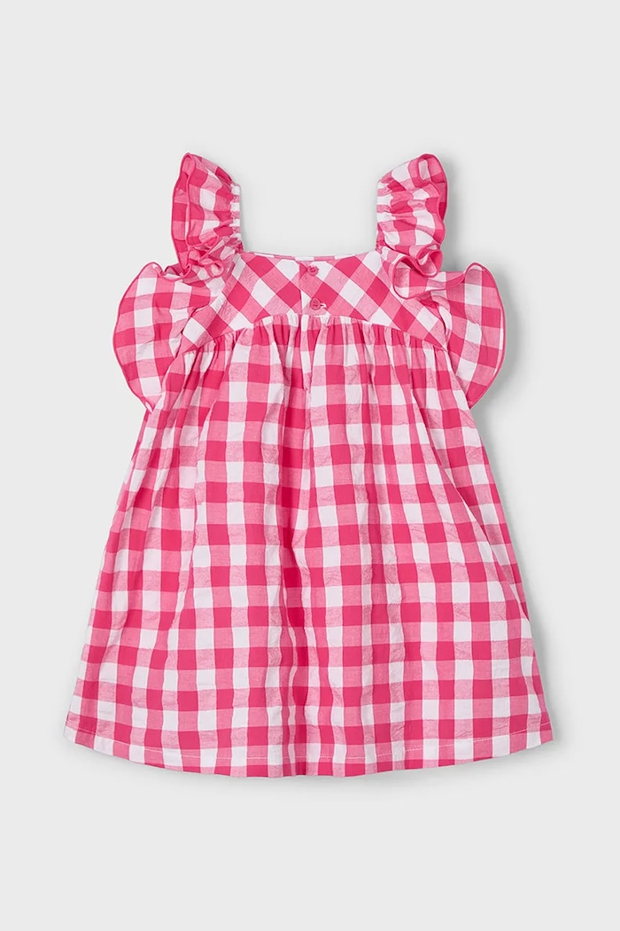 DÍVKA Dětské bavlněné šaty Mayoral 3935.6L.Mini.PPYA růžová