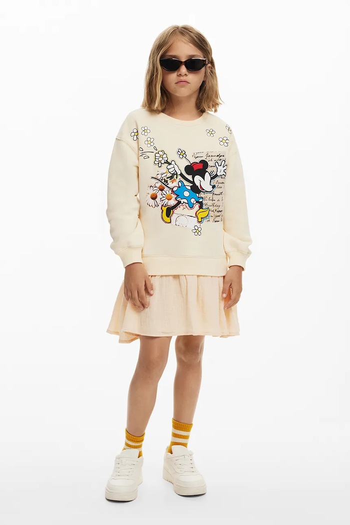 Dječja pamučna haljina Desigual print bež 25SGVK22