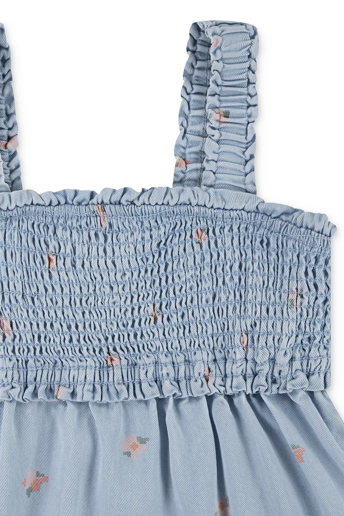 Dziewczynka Levi's sukienka dziecięca BABY DOLL SMOCKED DRESS 4EM227 niebieski