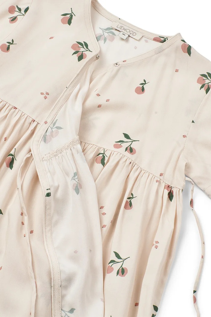 Dievčenské šaty Liewood Cleo Printed Shortsleeve Viscose Dress béžová LW19802