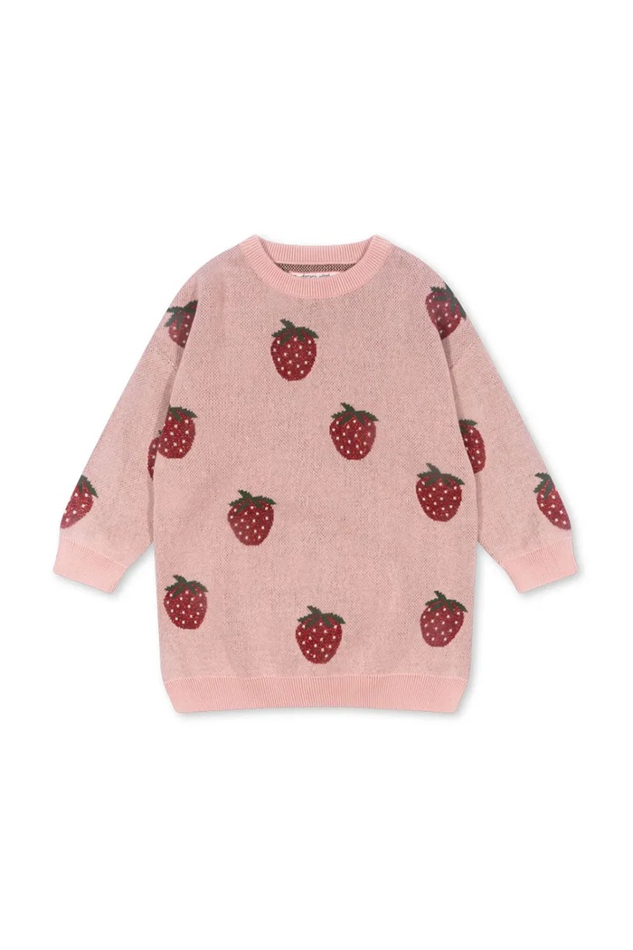 Konges Sløjd sukienka dziecięca LAPIS LUREX KNIT DRESS długi różowy KS102262