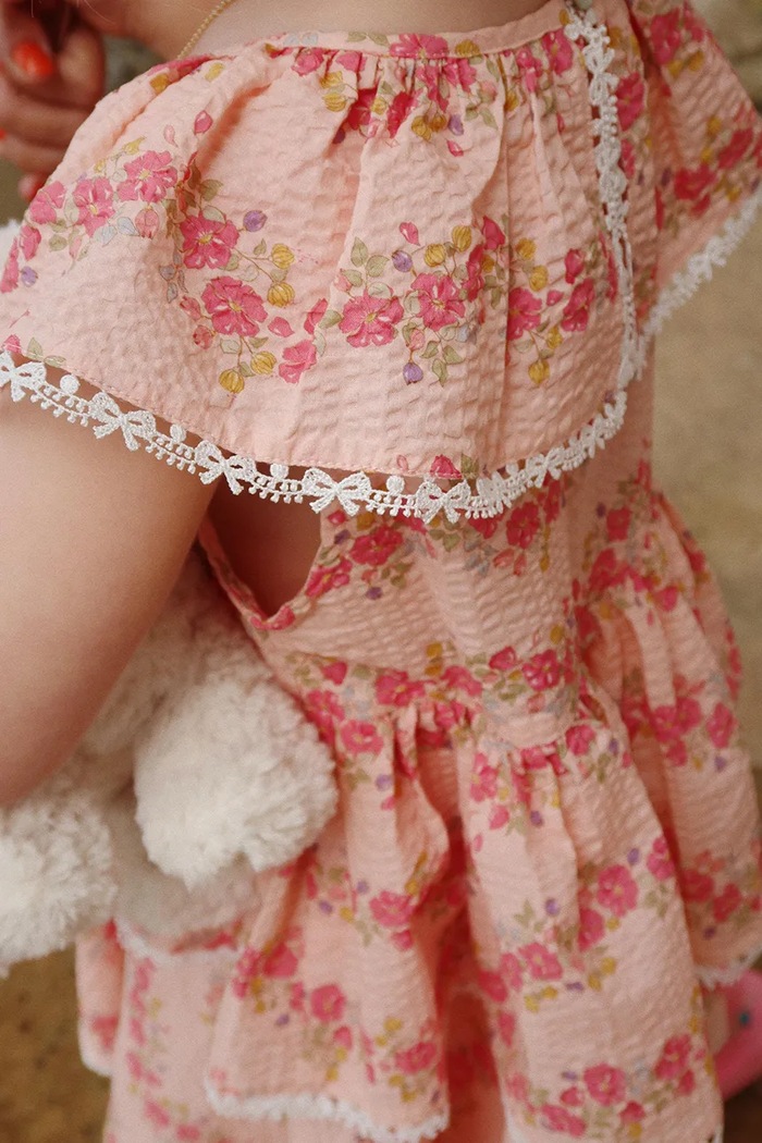 Konges Sløjd gyerek pamutruha BELLA FRILL DRESS GOTS KS102294