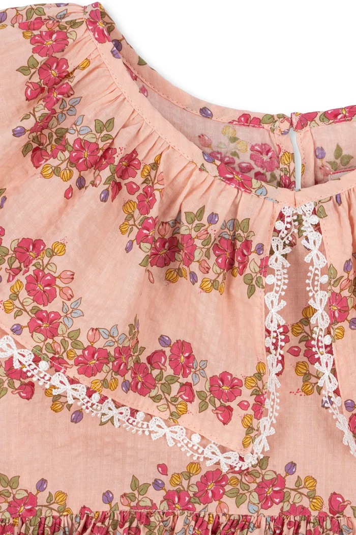 Konges Sløjd gyerek pamutruha BELLA FRILL DRESS GOTS rózsaszín KS102294