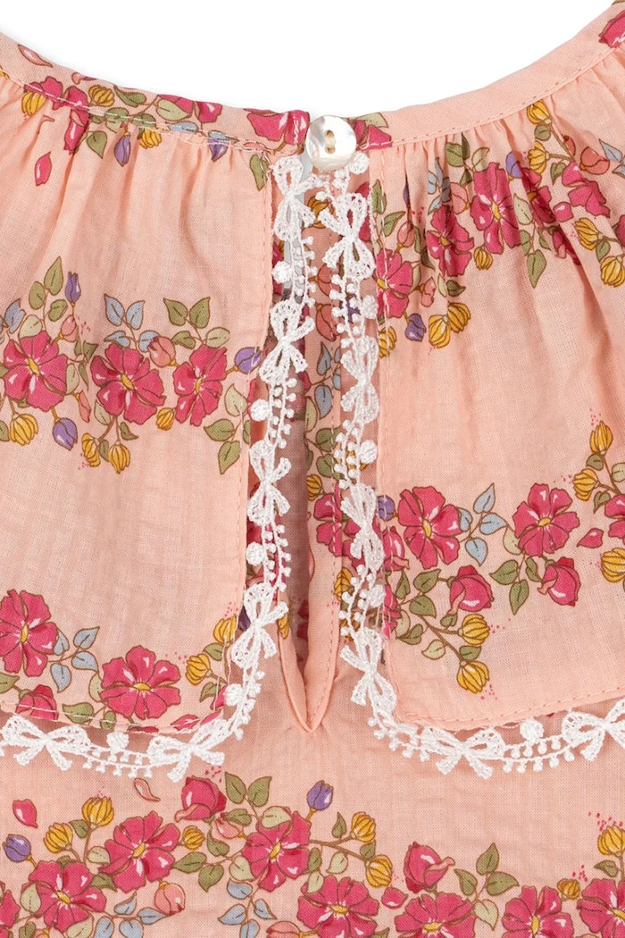 Konges Sløjd gyerek pamutruha BELLA FRILL DRESS GOTS KS102294 rózsaszín