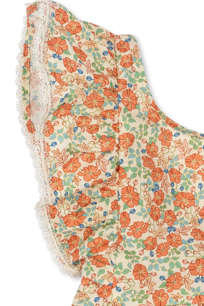 Konges Sløjd sukienka bawełniana dziecięca VERBENA DRESS GOTS pomarańczowy KS102296
