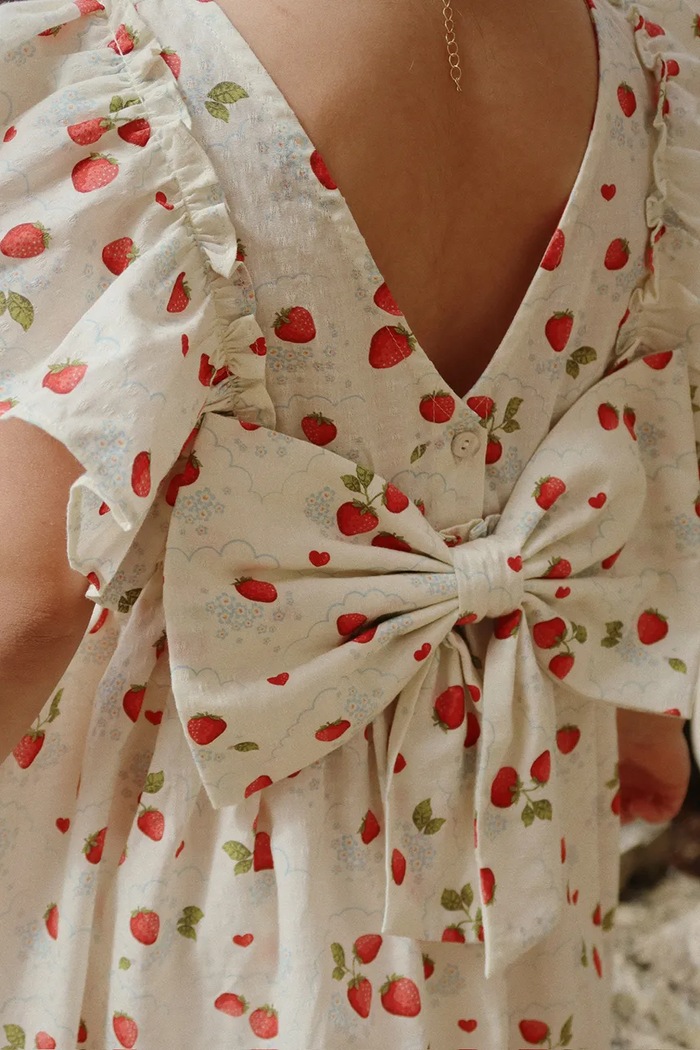 Παιδικό βαμβακερό φόρεμα Konges Sløjd EVIA BOW DRESS GOTS KS102447