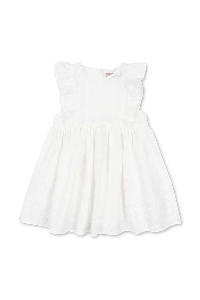 Παιδικό βαμβακερό φόρεμα Konges Sløjd LACEY DRESS KS102284 λευκό SS25