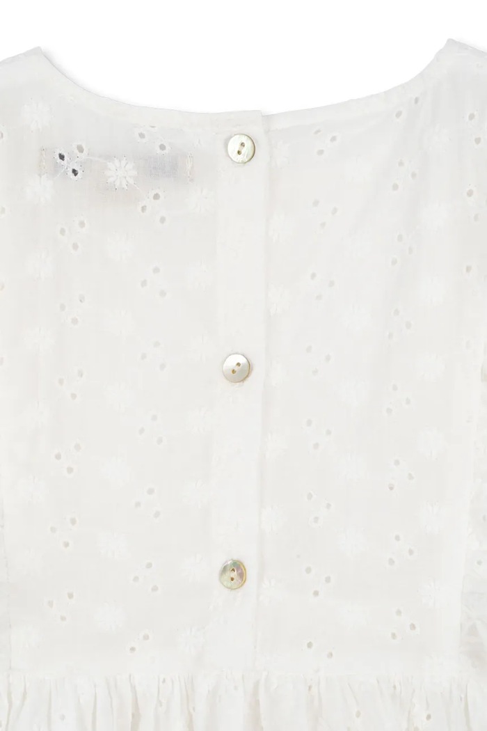 Παιδικό βαμβακερό φόρεμα Konges Sløjd LACEY DRESS λευκό KS102284