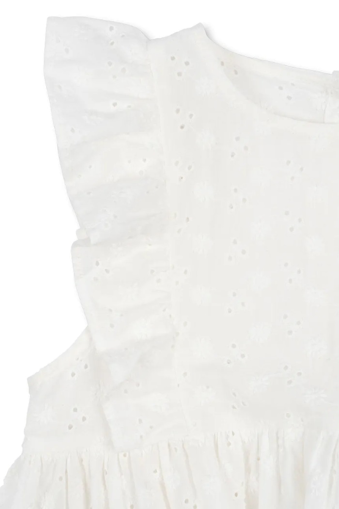 Παιδικό βαμβακερό φόρεμα Konges Sløjd LACEY DRESS KS102284 λευκό