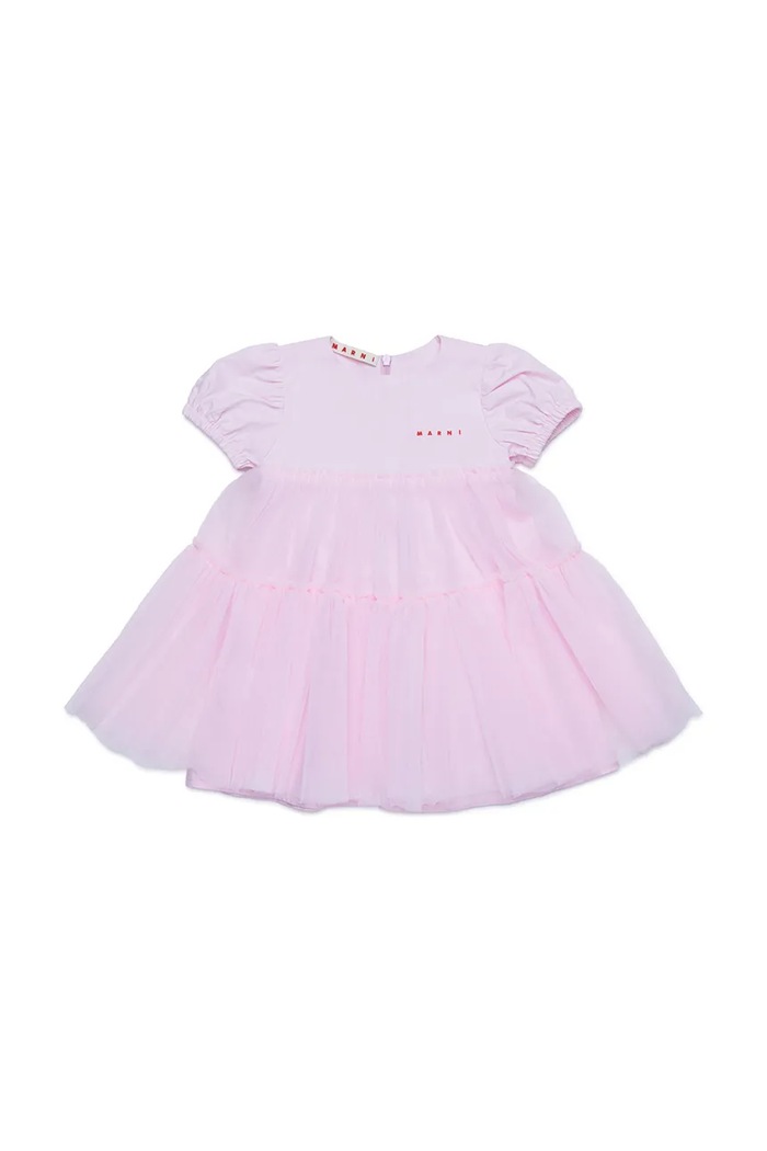 Pamučna haljina za bebe Marni MD294B DRESS pamuk roza M01439