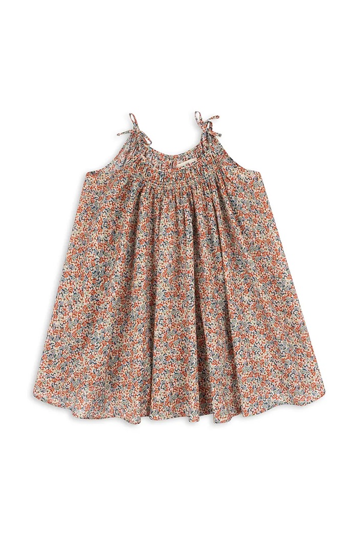 Konges Sløjd Rochie din bumbac pentru copii PACEY STRAP DRESS GOTS KS101007 roz SS25