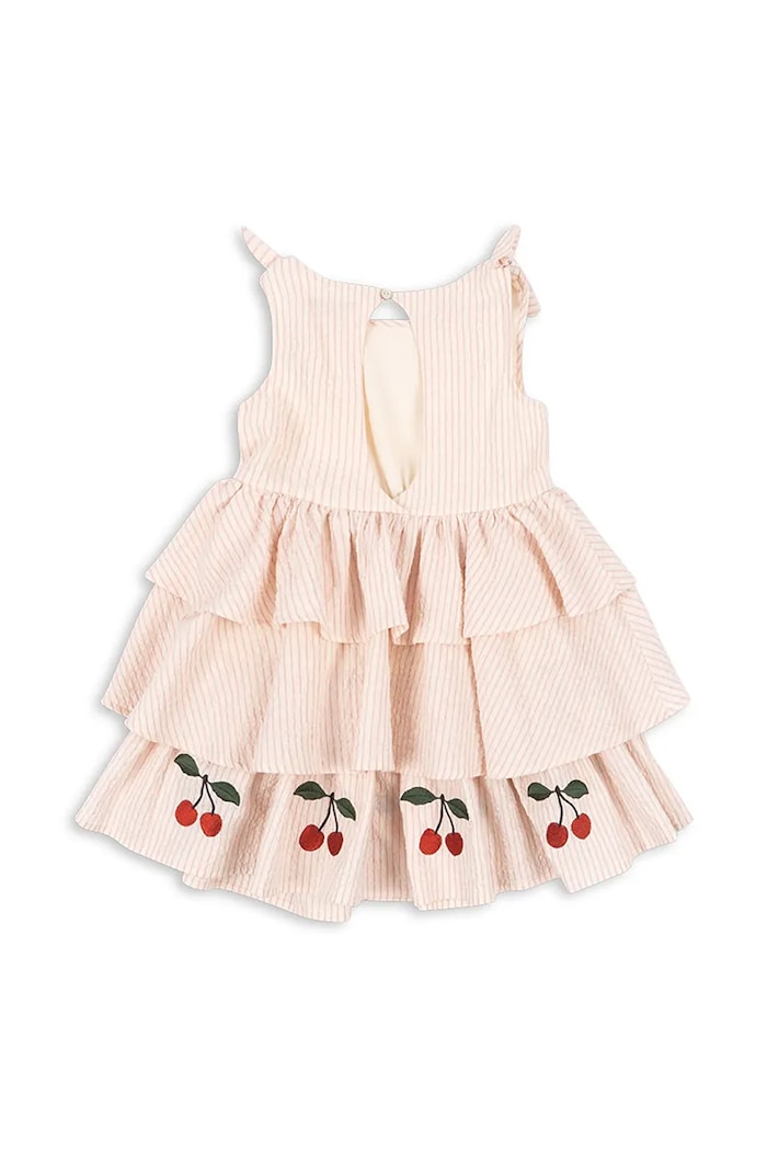 Dziewczynka Konges Sløjd sukienka ELLIE DRESS GOTS KS103056 beżowy