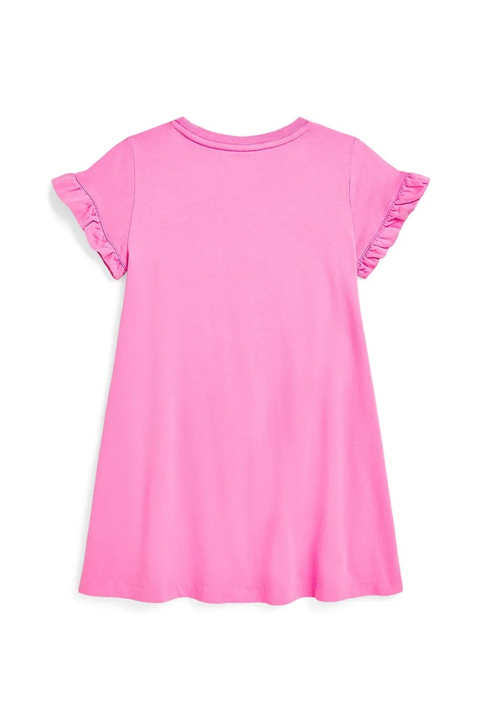 Dětské bavlněné šaty Polo Ralph Lauren 312965157002 růžová SS25
