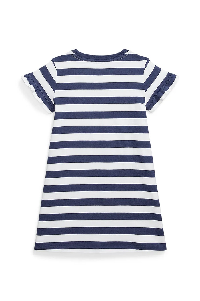 Παιδικό βαμβακερό φόρεμα Polo Ralph Lauren 312965227001 σκούρο μπλε SS25