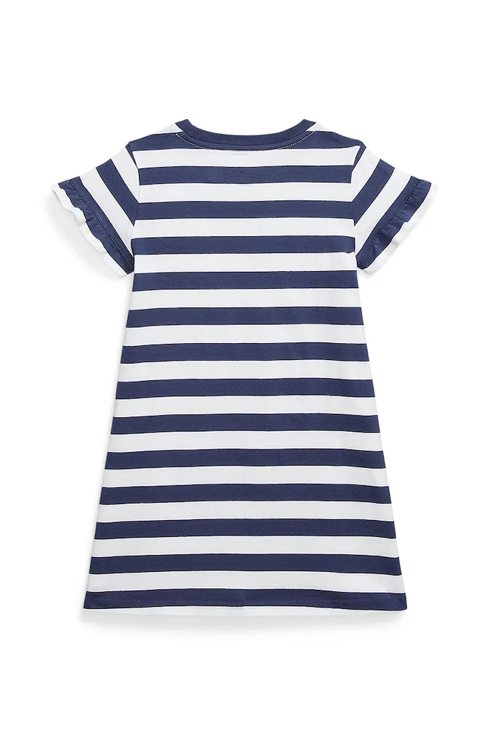 Παιδικό βαμβακερό φόρεμα Polo Ralph Lauren 312965227001 σκούρο μπλε SS25