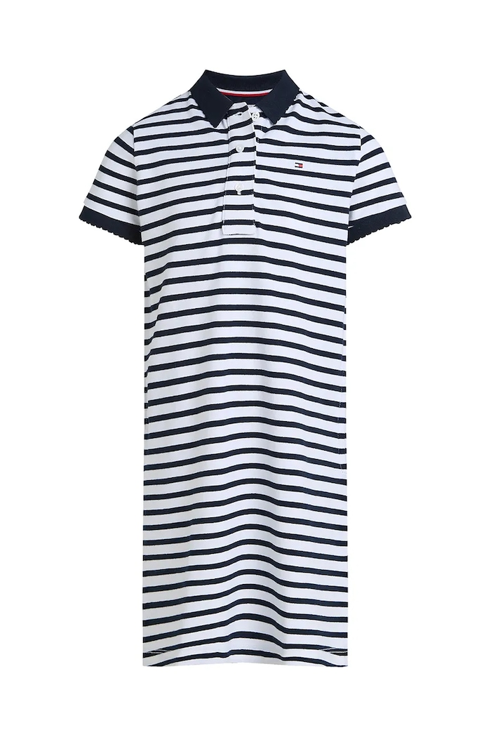 Dječja pamučna haljina Tommy Hilfiger pletivo mornarsko plava KG0KG08700.128.176.PPYA