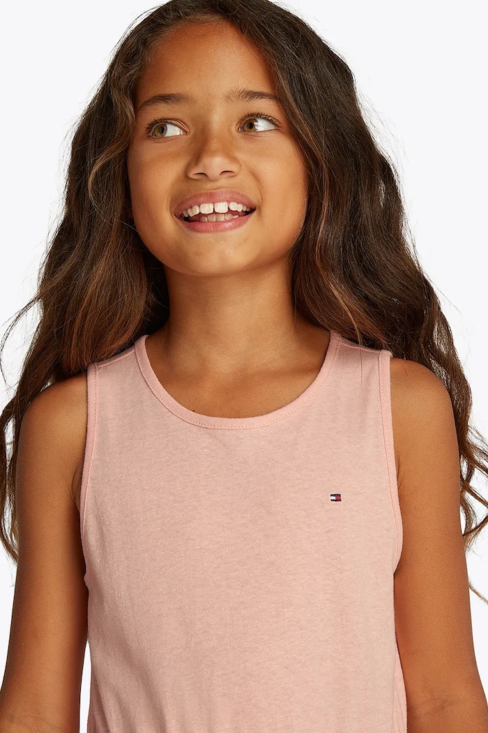 Sukienka dziecięca Tommy Hilfiger pomarańczowy KG0KG08481.116.122.PPYA