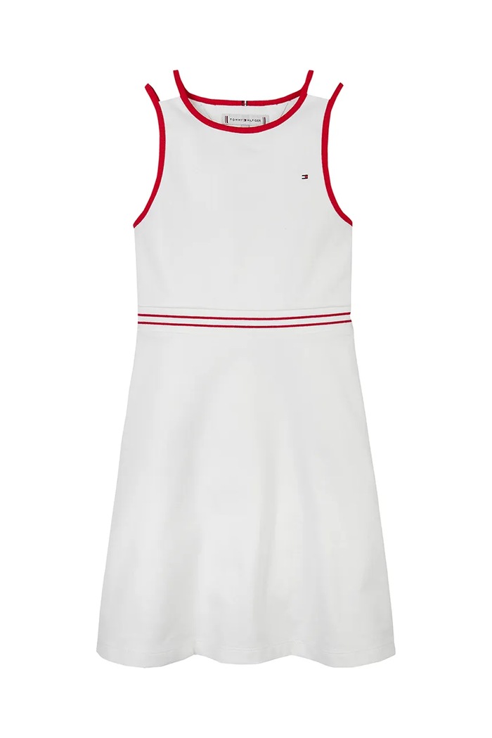 Dívčí šaty Tommy Hilfiger KG0KG08483.PPYA bílá SS25