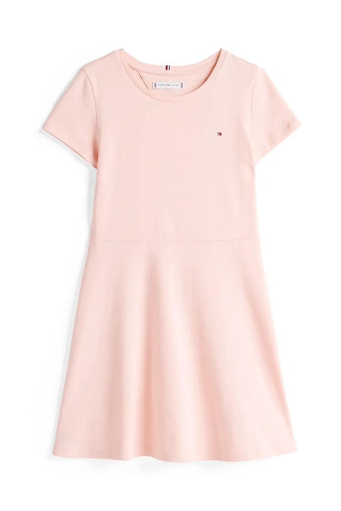 Tommy Hilfiger sukienka bawełniana dziecięca KG0KG08487.128.176.PPYA pomarańczowy SS25