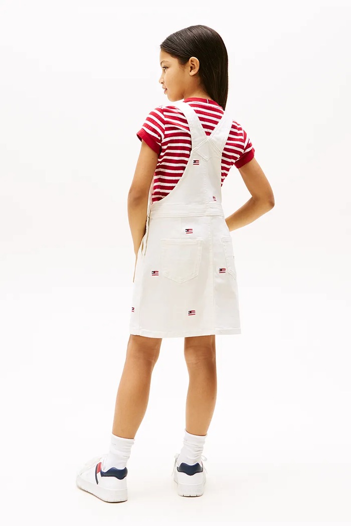 Lány Tommy Hilfiger gyerek pamutruha KG0KG08490.128.176.PPYA fehér